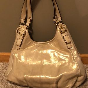 Coach Goldish Cream Shimmer Maggie purse